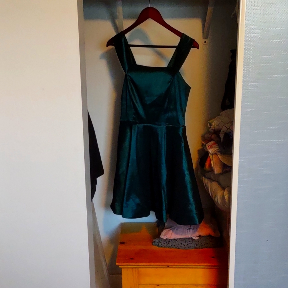 Dark Green rhinestone Prom Dress